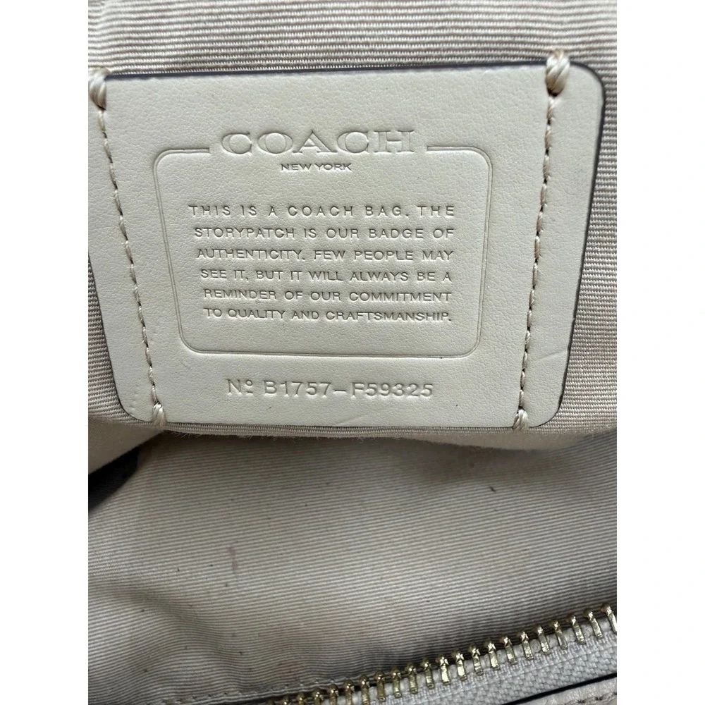 Coach Lenox Satchel F59325 Beechwood Pebble Leather Gold Hardware Handbag